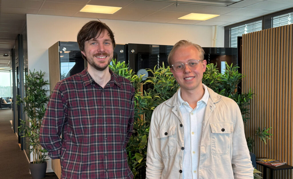 Mattias Anderson, seniorkonsult på Plantvision, med David Buresund, vd på Regnora