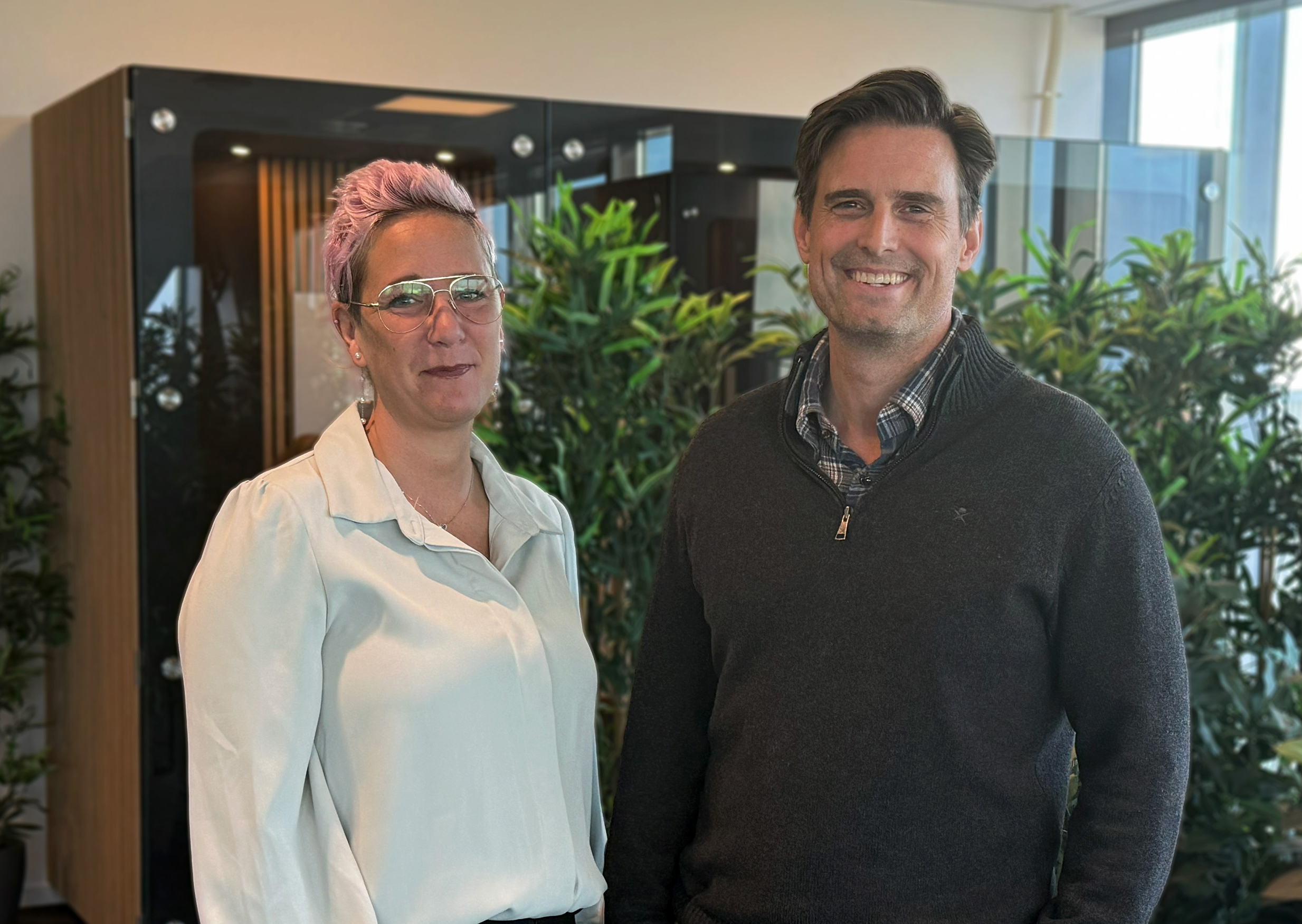 Cecilia Jacobsson (Plantvision) och Svante Horn (vd, Scandinavian Data Centers)